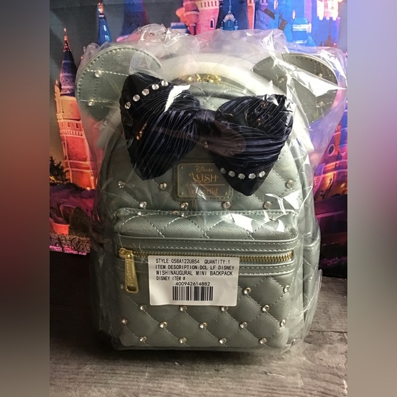 Disney cruise line Loungefly wish inaugural mini backpack & ears headband -new - Picture 6 of 11